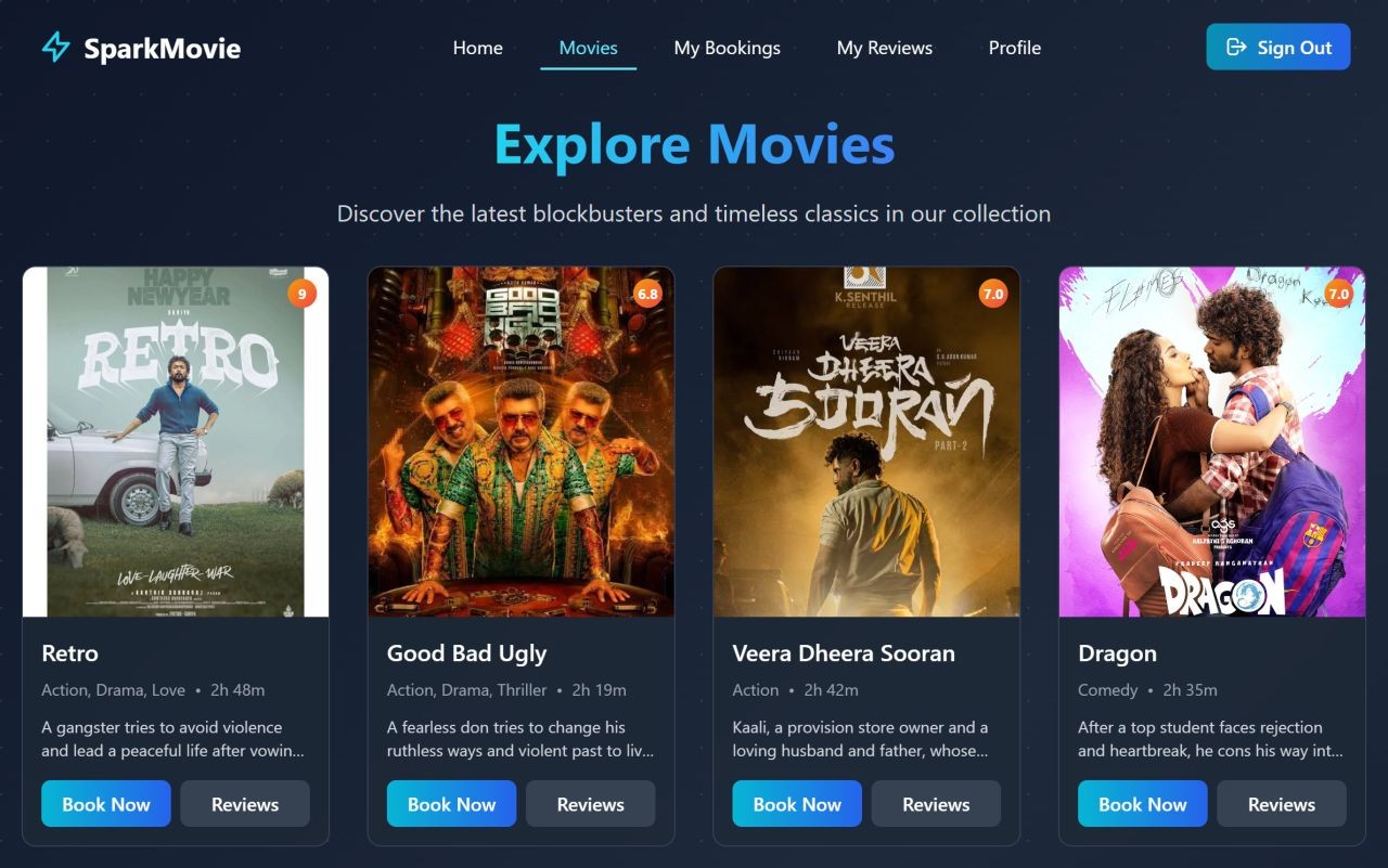 Spark Movie Ticket Booking System